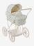 Pram for baby doll black+ecru 