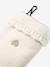 3-piece knit hat, snood and mittens set for baby girls ecru 
