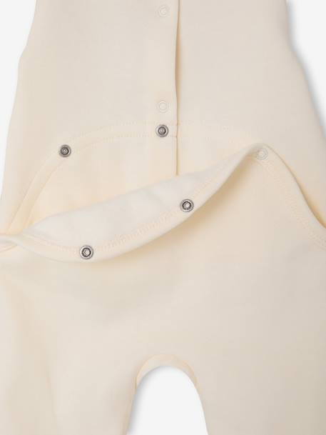 Pack of 2 baby sleepsuits with back opening vanilla 