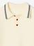 Long-sleeved polo jumper for girls ecru 