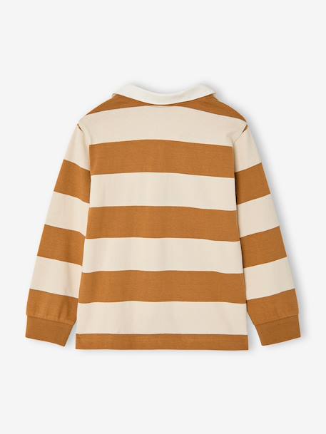 Striped Polo Shirt for Boys aqua green+green+marl grey+navy blue+ochre 
