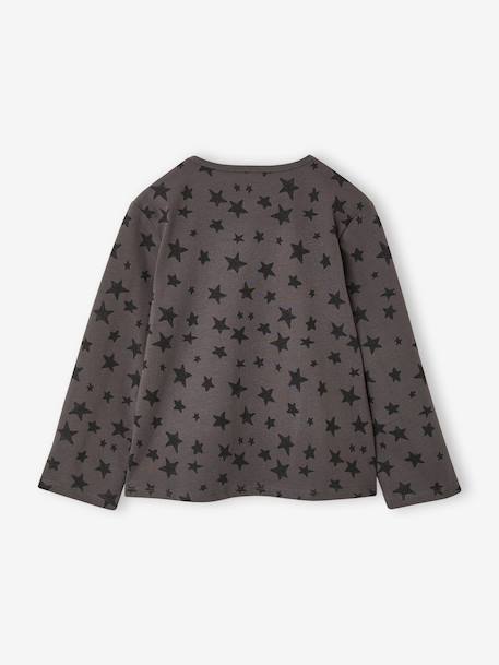 Long-sleeved T-shirt for girls ecru+grey+navy blue 