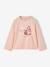 Long-sleeved T-shirt for girls ecru+rosy 