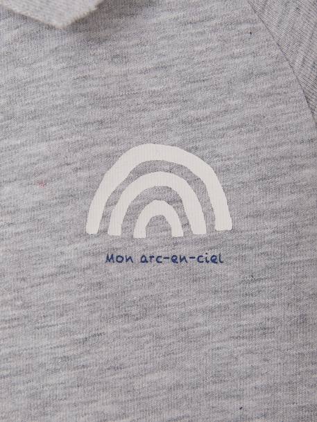 Pack of 2 newborn long-sleeved polo collar bodysuits marl grey 