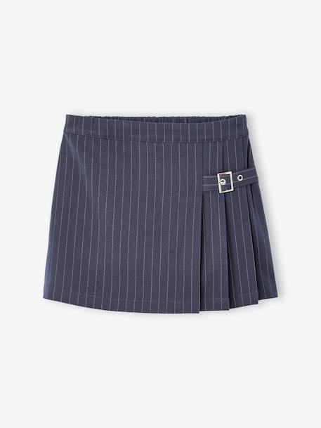 Pleated Skort for Girls, JONEN anthracite+navy blue 