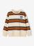 Striped sweatshirt with crew neck for boys hazel+navy blue+pistachio 