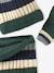 Tricolour Set for Boys: Beanie + Snood + Mittens/Gloves green+night blue 