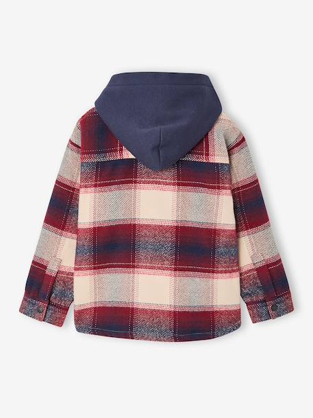 Hooded shirt for boys bordeaux red 