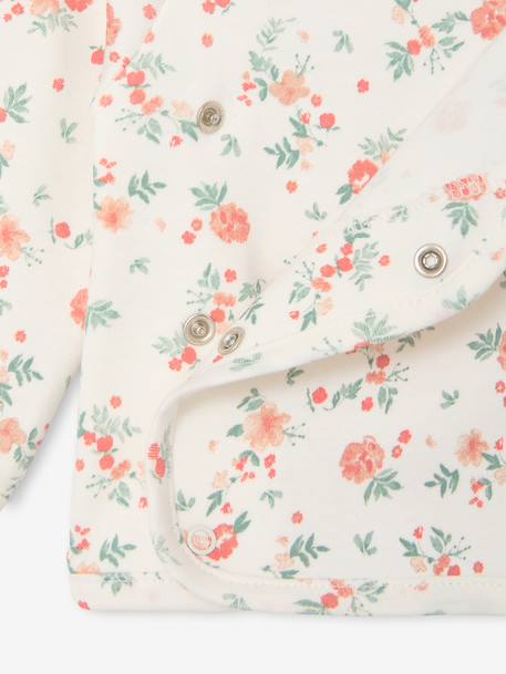 Newborn long-sleeved baby vest cappuccino+ecru+sage green 