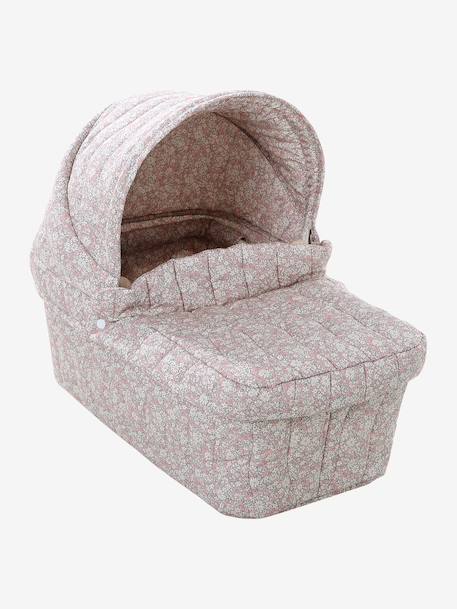 Pram for baby doll black+ecru+rose 