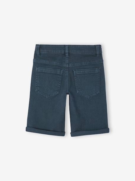 Boy's 5-pocket bermuda shorts navy blue 