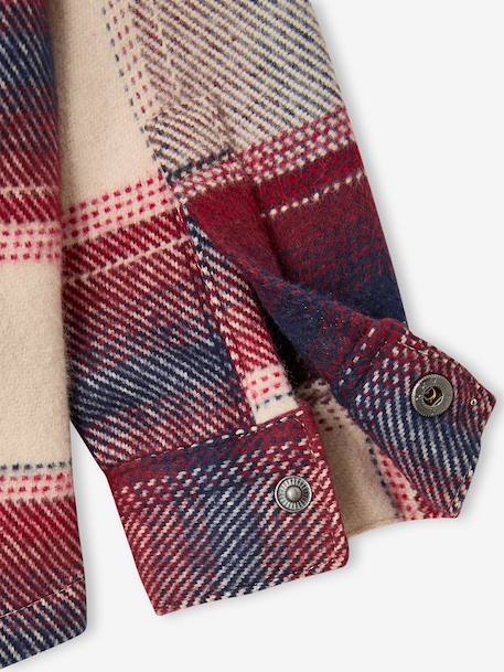 Hooded shirt for boys bordeaux red 