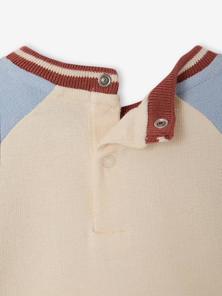 Long-sleeved T-shirt for baby grey blue+vanilla 