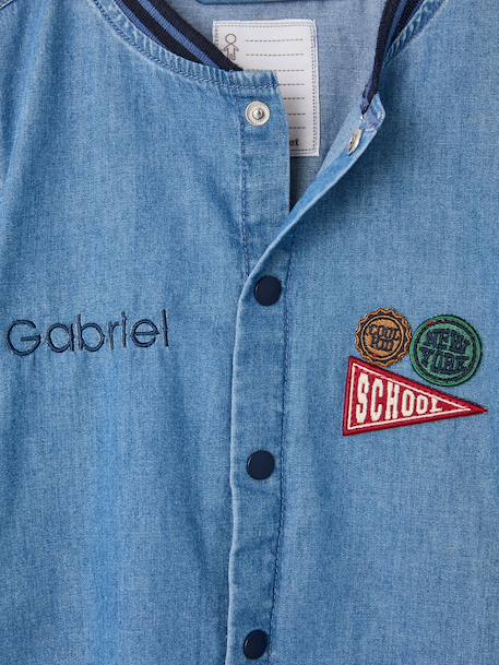 Customisable school smock for boys denim blue 