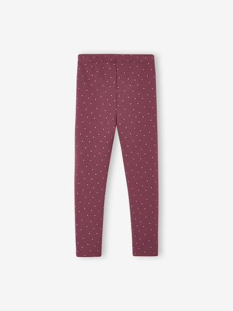Pack of 2 Leggings Lined in Fleece Knit anthracite+plum 