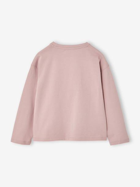 Long-sleeved T-shirt for girls green+ink blue+pale pink 
