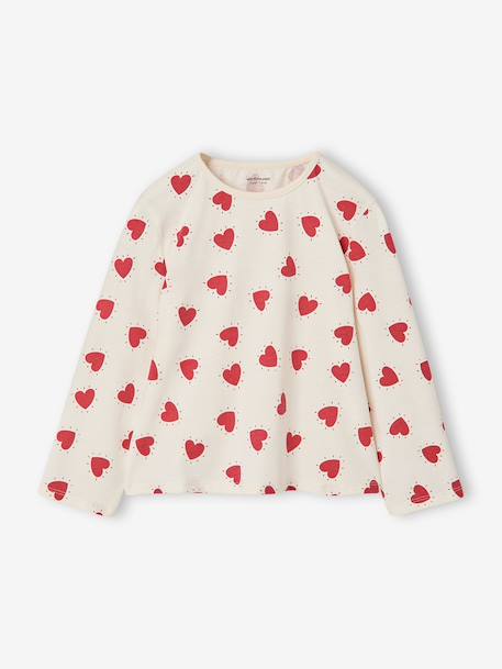 Long-sleeved T-shirt for girls ecru+grey+navy blue 