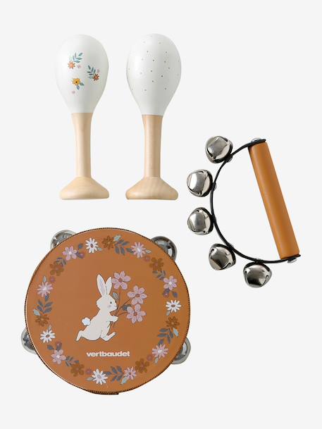 Set of Maracas, Tambourine, Tambourine with Rattles - FSC® Certified rose 