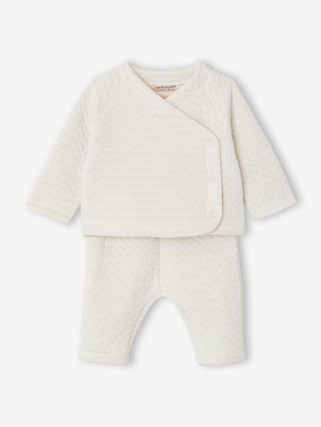 Customisable newborn set for baby ecru 