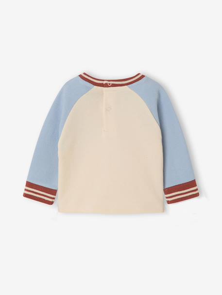 Long-sleeved T-shirt for baby grey blue+vanilla 