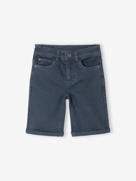 Boy's 5-pocket bermuda shorts navy blue 