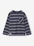 Long-Sleeved T-Shirt with Striped Effect for Boys navy blue+striped white 