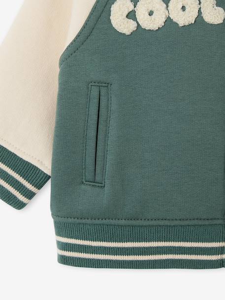 Zip-up teddy jacket for baby emerald green 
