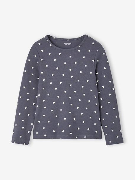 Pack of 3 long-sleeved T-shirts for girls ecru+ink blue+vanilla 