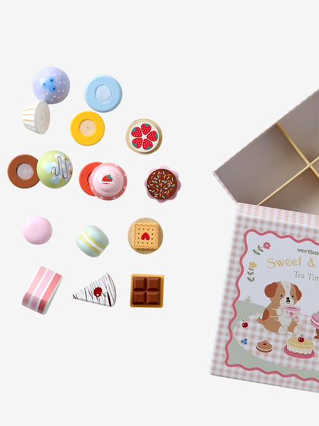 FSC® 100% wooden pastry box multicoloured 