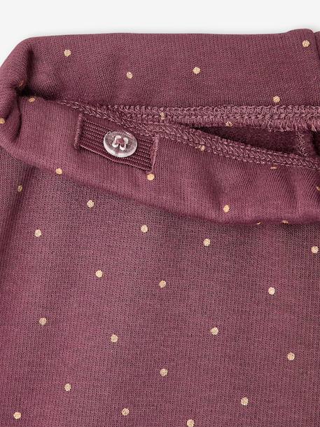 Pack of 2 Leggings Lined in Fleece Knit anthracite+plum 