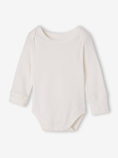 Pack of 3 long-sleeved bodysuits for baby girls rose 