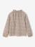 Fancy Top, Elasticated Ruffled Neckline, for Girls ecru+navy blue+vanilla 