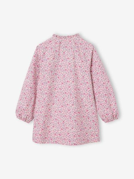Customisable buttoned school smock for girls candy pink 