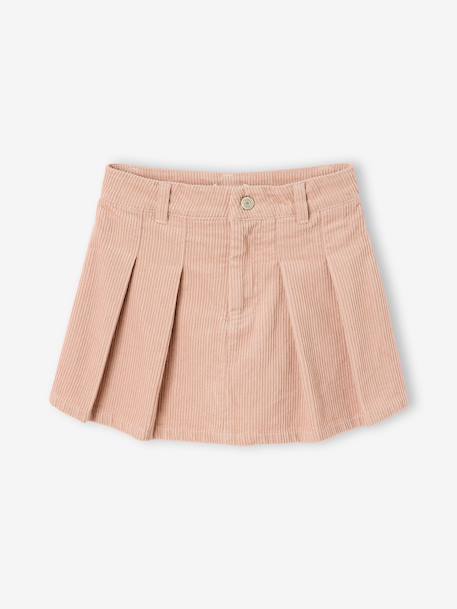 Pleated skort for girls beige+bordeaux red+English green 