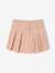 Pleated skort for girls beige+bordeaux red+English green 