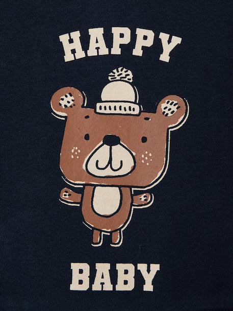 Baby long-sleeved sweatshirt navy blue+ochre 