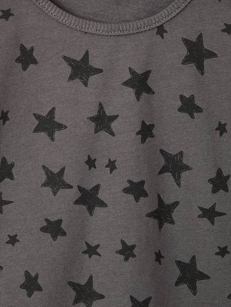 Long-sleeved T-shirt for girls ecru+grey+navy blue 