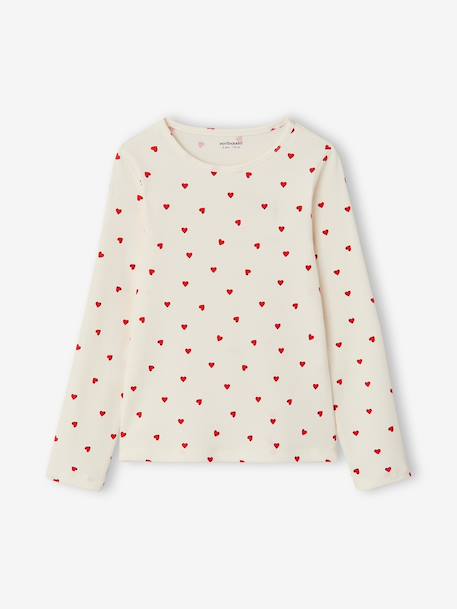Pack of 3 long-sleeved T-shirts for girls ecru+ink blue+vanilla 