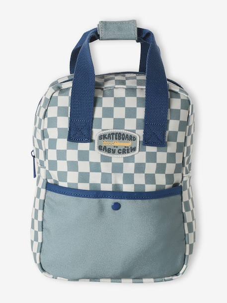 Customisable baby backpack grey blue 