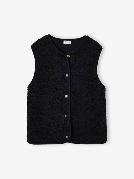 Sleeveless jacket black+chocolate+sandy beige 