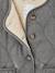 Girl's sherpa-lined quilted jacket anthracite+rose 
