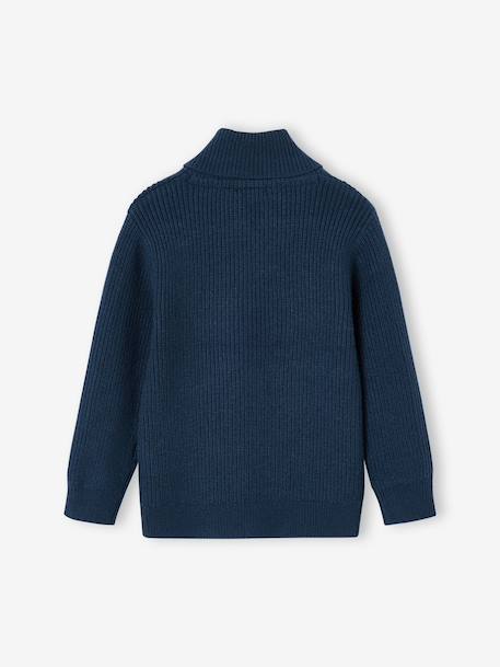 Jumper with Crossover High Neck, for Boys ocean blue 
