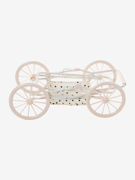 Pram for baby doll black+ecru 