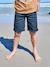 Boy's 5-pocket bermuda shorts navy blue 