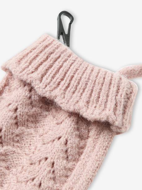 Baby knit hat, snood and mittens set rosy 