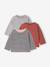 Pack of 3 Basics Tops in Organic Cotton for Babies pecan nut+terracotta 