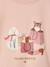 Long-sleeved T-shirt for girls ecru+rosy 