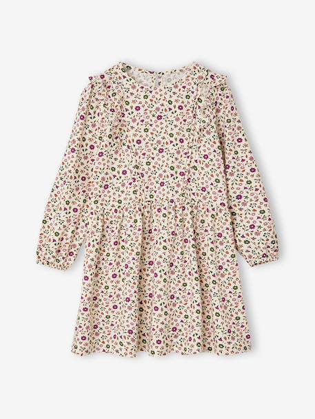 Short long-sleeved dress for girls ivory+vanilla 