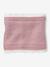 Girls knitted hat, snood and gloves set pale pink 