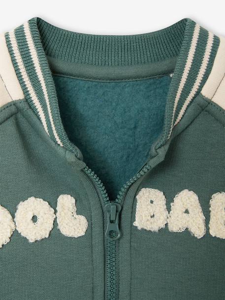 Zip-up teddy jacket for baby emerald green 